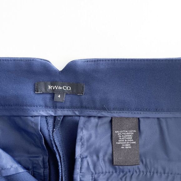 RW & Co Womens Trouser Pants Side Zip Work Wear Blue Size 4 - Picture 6 of 11